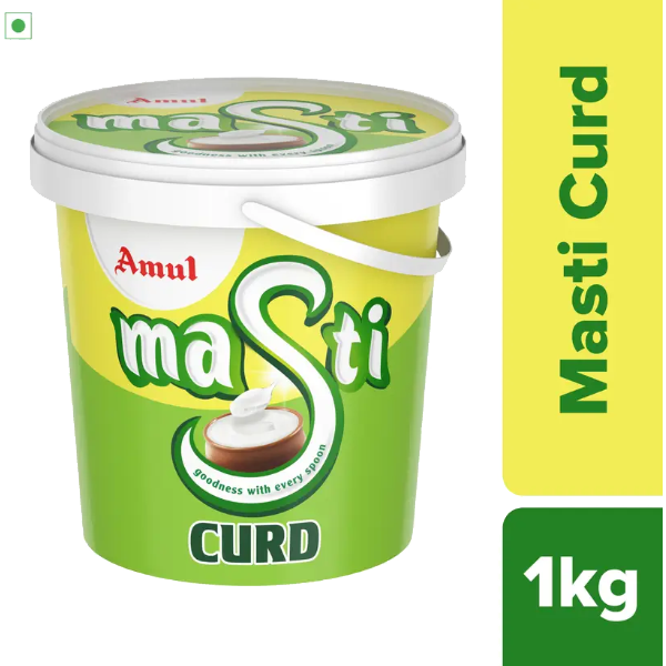 Amul Masti dahi bucket Plain Curd Plain Curd (1 kg) front copy