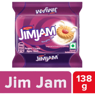BRITANNIA Treat Jim Jam Cream Sandwich Biscuit (138 g)