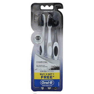 Oral-B Charcoal Sensitive Manual Adult Toothbrush - 3 Pieces
