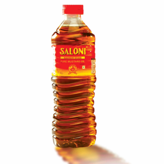 Saloni Mustard Oil 1 LTR bottle Pure Kachchi Ghani Mustard Oil